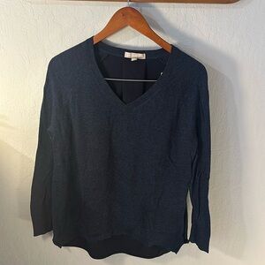 Navy blue Banana Republic sweater, merino and silky back, size small